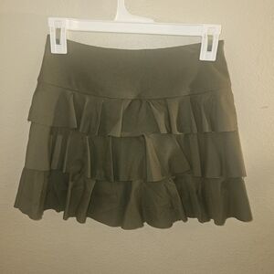 Olive Green Ruffled Women's Skirt